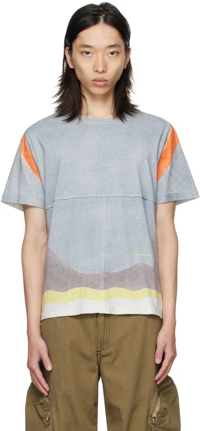 Eckhaus Latta Gray Lapped T-shirt In Multi
