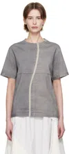 Eckhaus Latta Gray Lapped T-shirt In Smog
