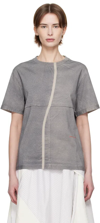 Eckhaus Latta Gray Lapped T-shirt In Smog
