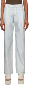 Eckhaus Latta Gray Pleated Trousers In Sky