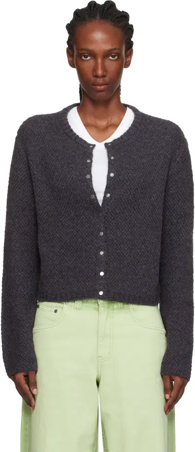 Eckhaus Latta Gray Yak Snap Cardigan