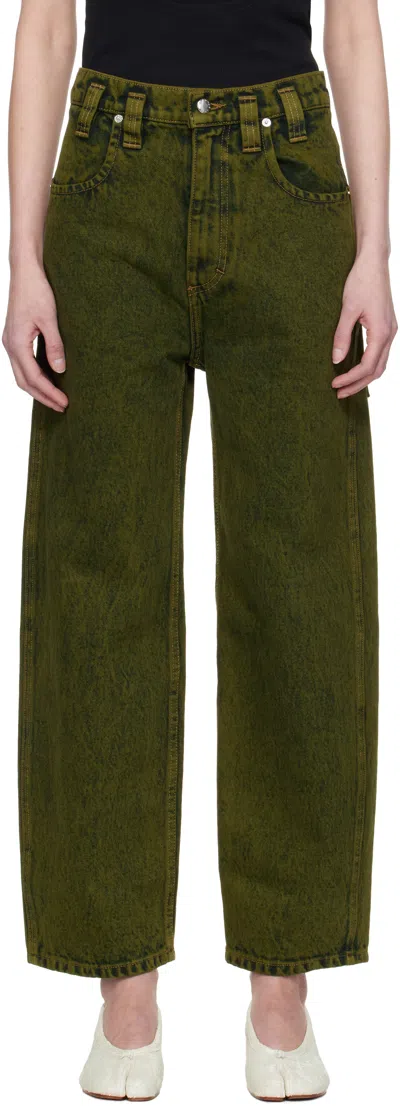 Eckhaus Latta Green Baggy Jeans In Boreal