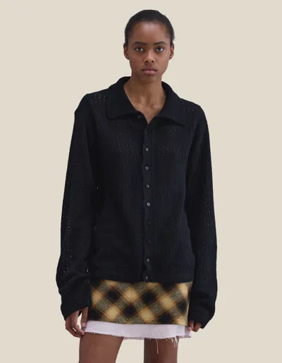 Eckhaus Latta Grid Buttondown In Black