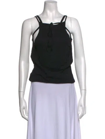 Pre-owned Eckhaus Latta Halterneck Sleeveless Top W/ Tags In Black