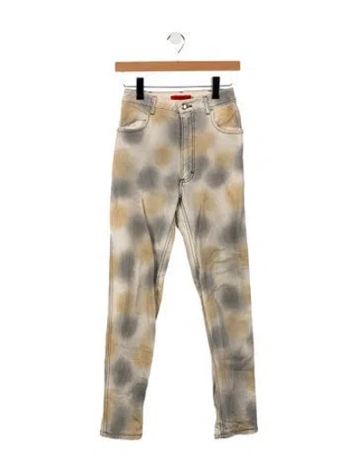 Pre-owned Eckhaus Latta High-rise Skinny Leg Jeans In Neutral