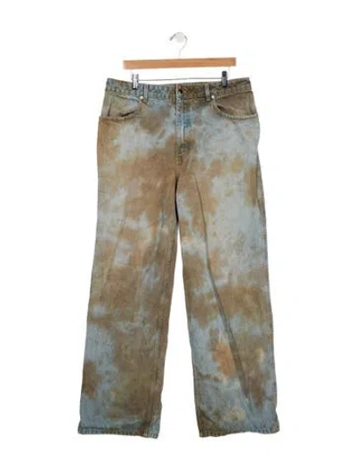 Pre-owned Eckhaus Latta High-rise Straight Leg Jeans In Blue
