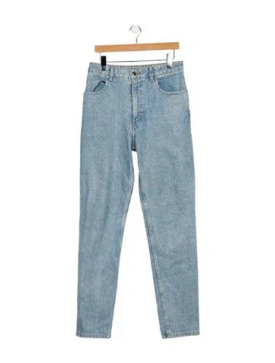 Pre-owned Eckhaus Latta High-rise Straight Leg Jeans In Blue