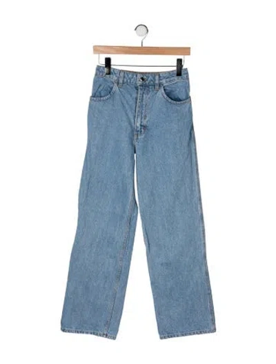 Pre-owned Eckhaus Latta High-rise Straight Leg Jeans In Blue