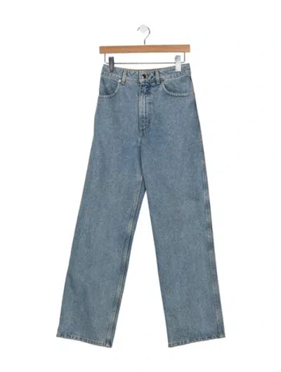 Pre-owned Eckhaus Latta High-rise Straight Leg Jeans In Blue