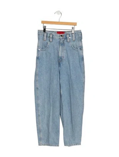 Pre-owned Eckhaus Latta High-rise Straight Leg Jeans In Blue
