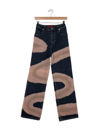 Pre-owned Eckhaus Latta High-rise Straight Leg Jeans In Blue