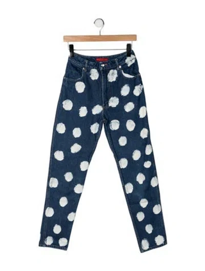 Pre-owned Eckhaus Latta High-rise Straight Leg Jeans In Blue