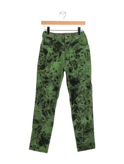 Pre-owned Eckhaus Latta High-rise Straight Leg Jeans In Green