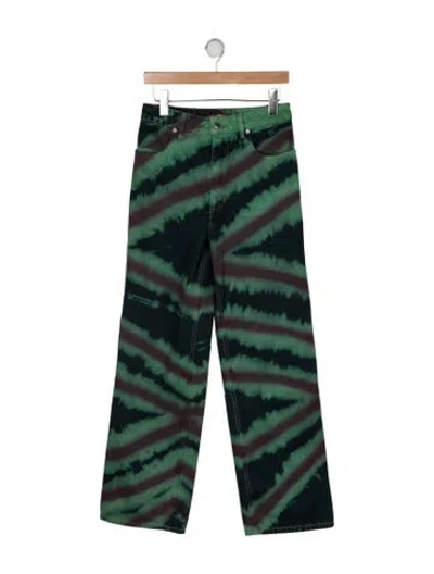 Pre-owned Eckhaus Latta High-rise Straight Leg Jeans In Green