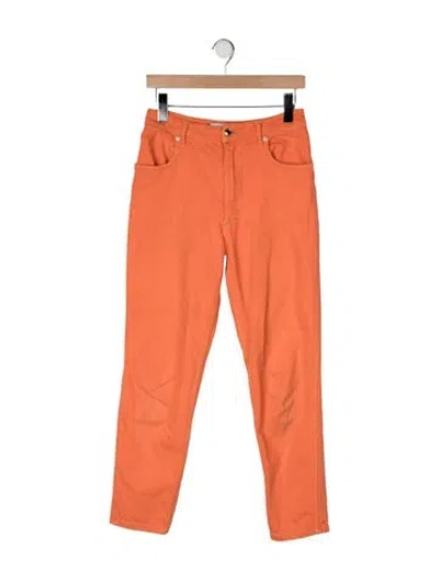 Pre-owned Eckhaus Latta High-rise Straight Leg Jeans In Orange