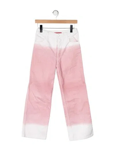 Pre-owned Eckhaus Latta High-rise Straight Leg Jeans In Pink