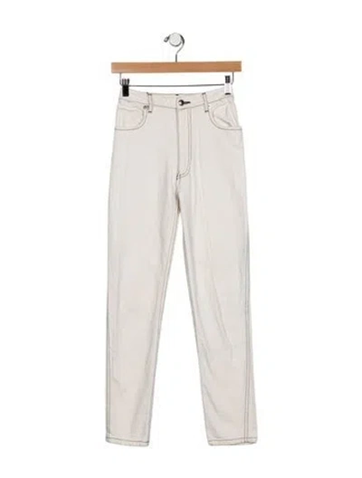 Pre-owned Eckhaus Latta High-rise Straight Leg Jeans In White