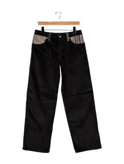 Pre-owned Eckhaus Latta High-rise Wide Leg Jeans In Black