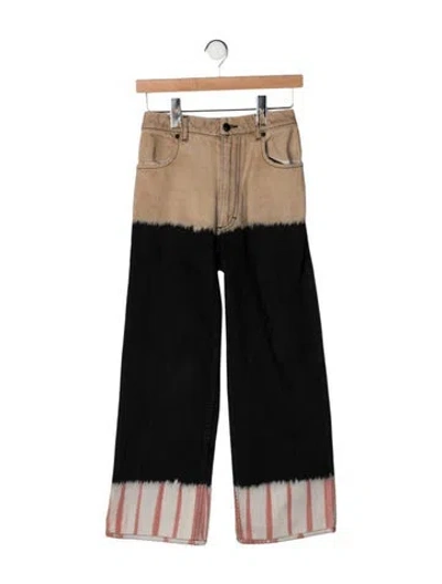 Pre-owned Eckhaus Latta High-rise Wide Leg Jeans In Black