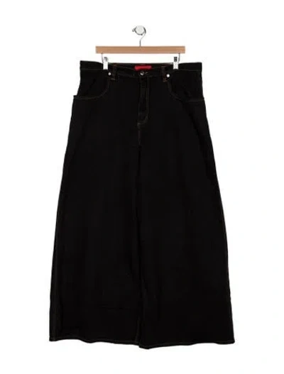 Pre-owned Eckhaus Latta High-rise Wide Leg Jeans In Black