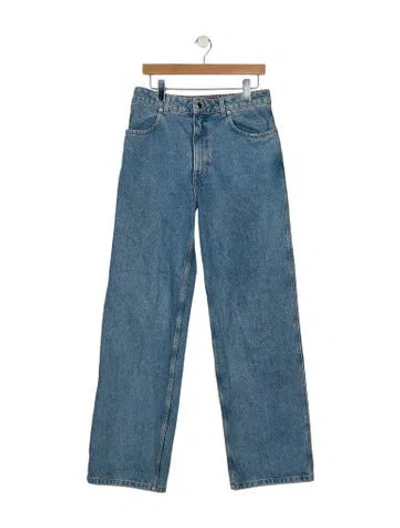 Pre-owned Eckhaus Latta High-rise Wide Leg Jeans In Blue