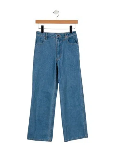 Pre-owned Eckhaus Latta High-rise Wide Leg Jeans In Blue