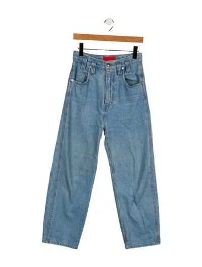 Pre-owned Eckhaus Latta High-rise Wide Leg Jeans In Blue