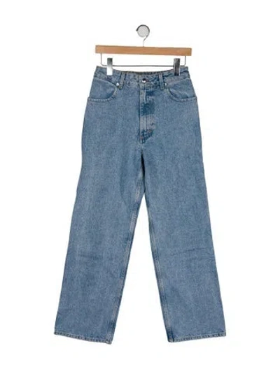 Pre-owned Eckhaus Latta High-rise Wide Leg Jeans In Blue