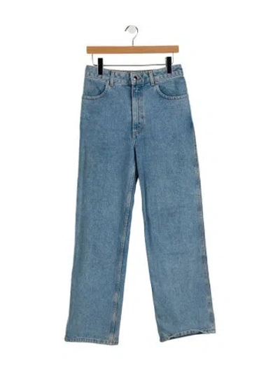 Pre-owned Eckhaus Latta High-rise Wide Leg Jeans In Blue