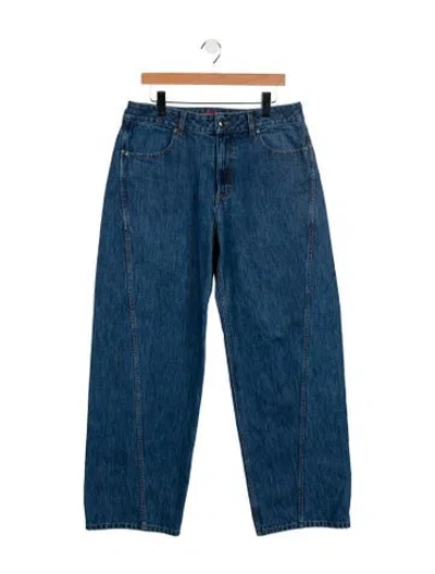 Pre-owned Eckhaus Latta High-rise Wide Leg Jeans In Blue