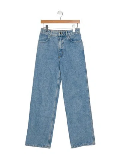 Pre-owned Eckhaus Latta High-rise Wide Leg Jeans In Blue