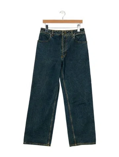 Pre-owned Eckhaus Latta High-rise Wide Leg Jeans In Blue