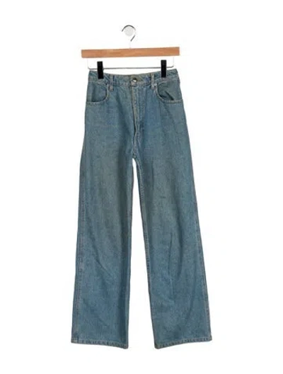 Pre-owned Eckhaus Latta High-rise Wide Leg Jeans In Blue