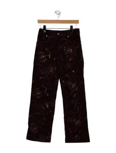 Pre-owned Eckhaus Latta High-rise Wide Leg Jeans In Brown