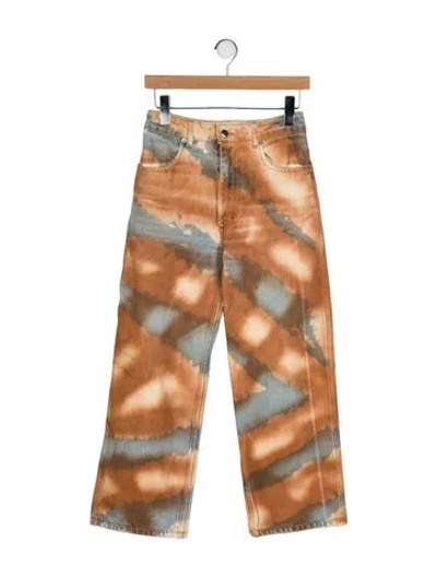 Pre-owned Eckhaus Latta High-rise Wide Leg Jeans In Multi