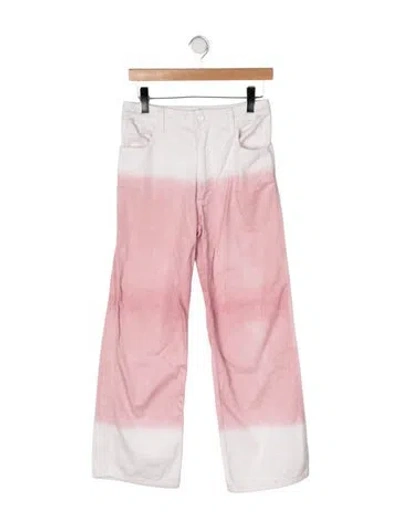 Pre-owned Eckhaus Latta High-rise Wide Leg Jeans In Pink