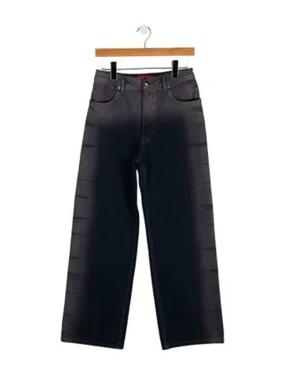 Pre-owned Eckhaus Latta High-rise Wide Leg Jeans W/ Tags In Gray