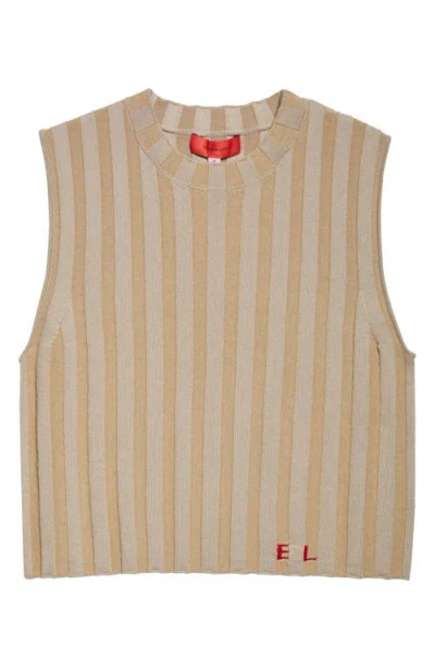 Eckhaus Latta Keyboard Rib Merino Wool Sweater Vest In Dune