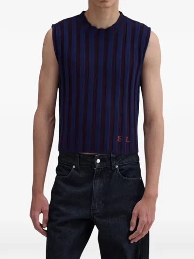 Eckhaus Latta Keyboard Ribbed Vest In Blue