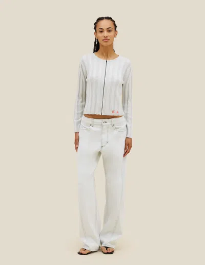 Eckhaus Latta Keyboard Zip Cardigan In White