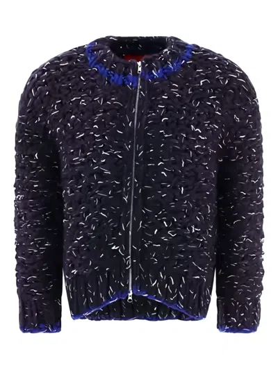 Eckhaus Latta Knitted Bomber In Blue