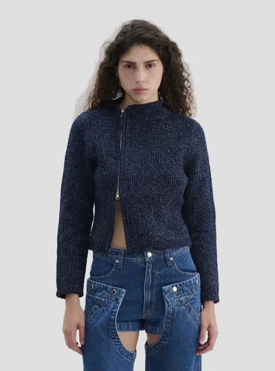 Eckhaus Latta Knot Zip Hoodie In Blue