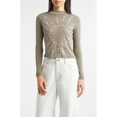 Eckhaus Latta Lapped Appliqué Cotton Baby Tee In Gray