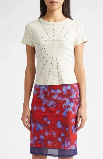 Eckhaus Latta Lapped Appliqué Cotton Baby Tee In Yellow