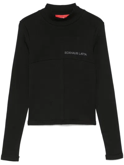Eckhaus Latta Black Lapped Long Sleeve T-shirt
