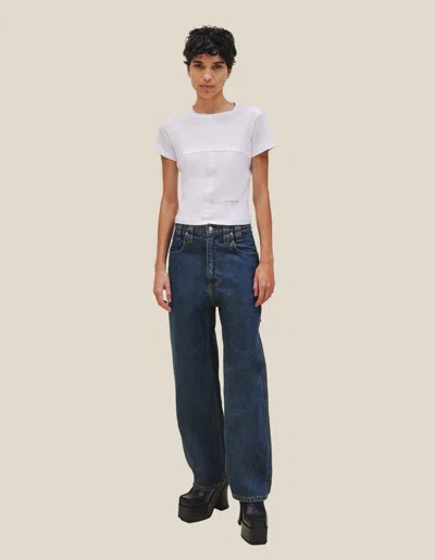 Eckhaus Latta Lapped Baby Tee In White