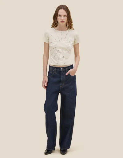 Eckhaus Latta Lapped Baby Tee In White