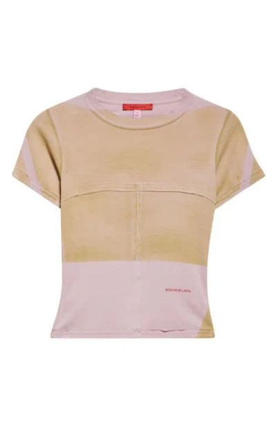 Eckhaus Latta Lapped Baby Tee In Brush Stroke