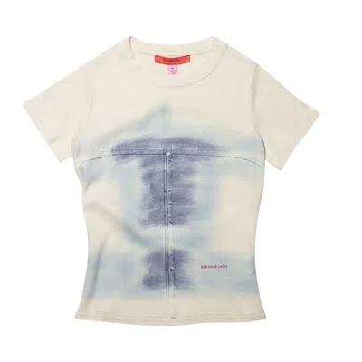 Pre-owned Eckhaus Latta Lapped Baby Tee 'oasis' | White | Women's Size S