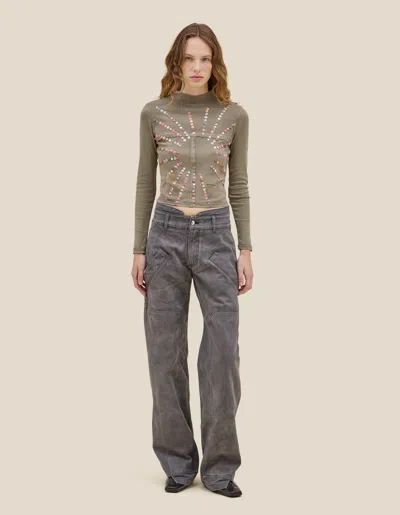 Eckhaus Latta Lapped Baby Turtleneck In Green